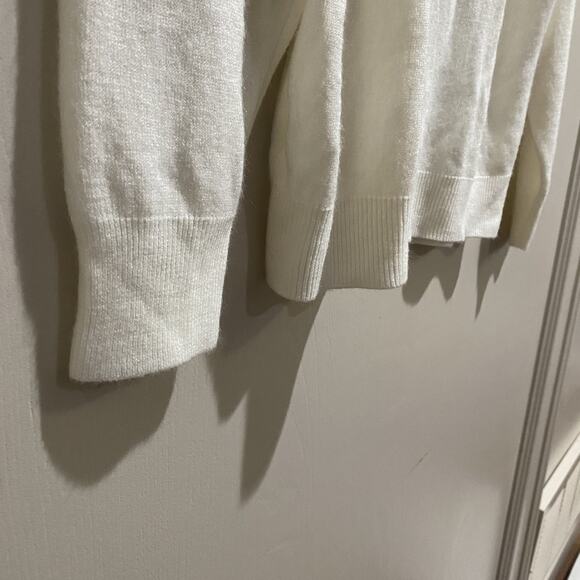 LORD & TAYLOR Designer Winter Classic Mock-Neck Sweater M EU 38 Cream Pullover - Picture 4 of 5